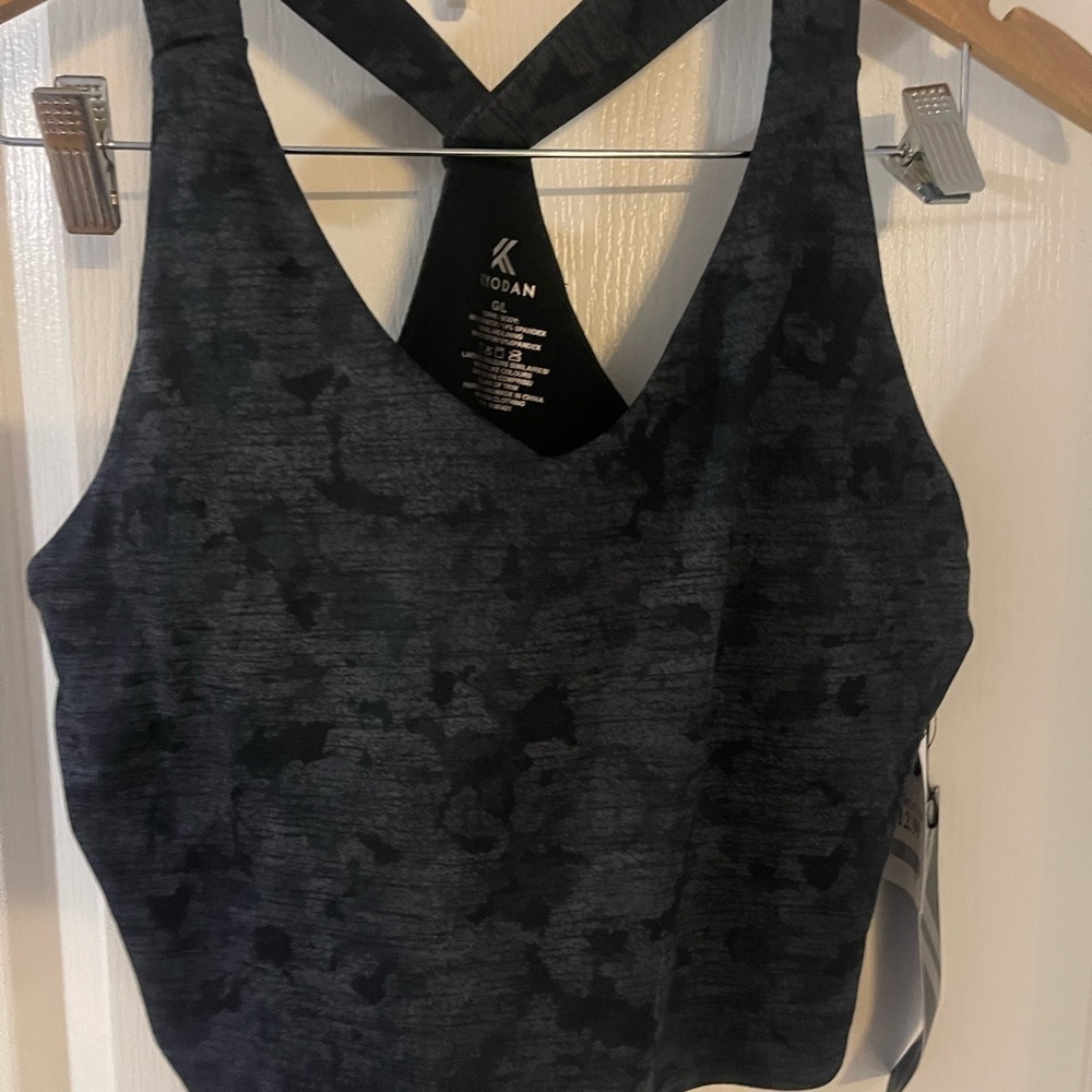 Kyodan Black and Gray Crop‎ Top